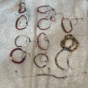 13 natural stone bracelets